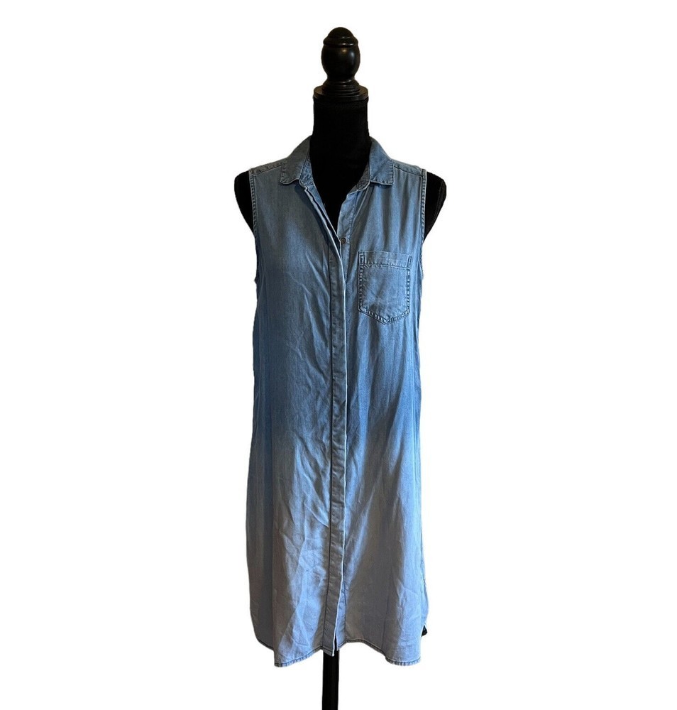 Beachlunchlounge Woman’s Small Shift Denim Blue Knee Length Dress